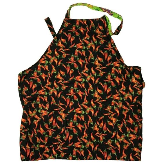 Reversible Chili Pepper Apron with Pocket - Picture 1 of 4
